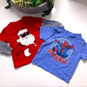 Carter’s Santa marvel Spider-Man 12 month Bundle of 2 baby boy T-shirts